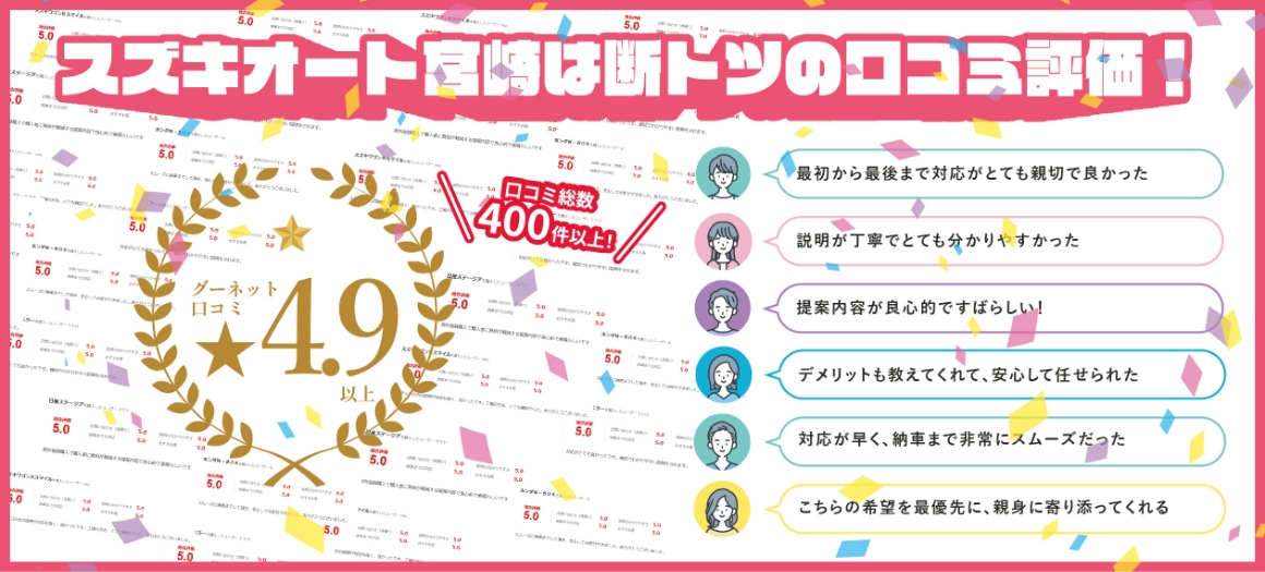 スズキオート宮崎は断トツの口コミ評価！